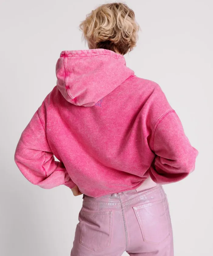 One Teaspoon Hoodies And Sweats PINK ACID SPEED LONGLINE HOODY 8211 Women