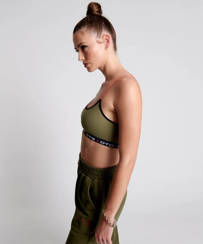 One Teaspoon Intimates OTS KHAKI BOXER CROP BRALETTE 8211 Women