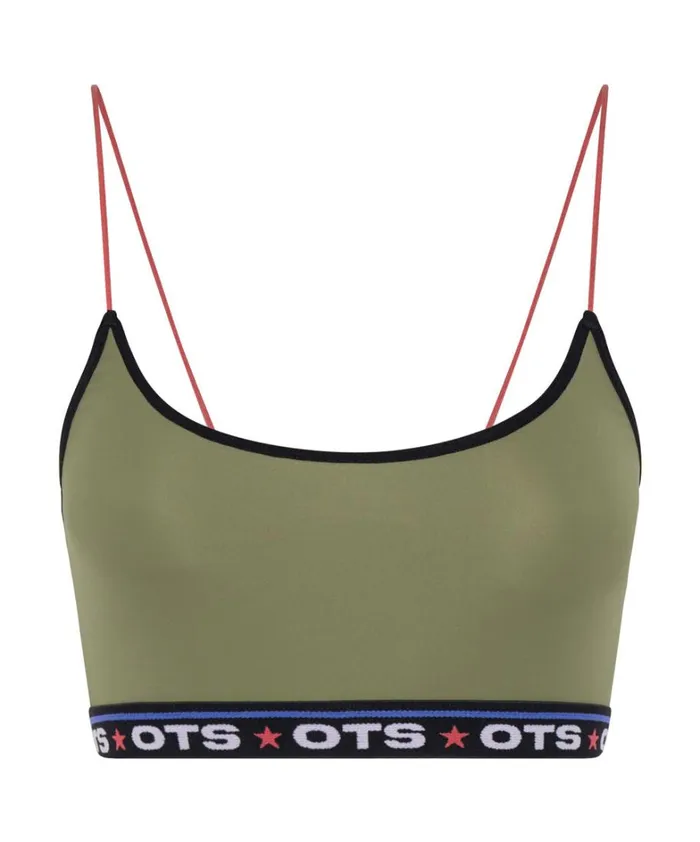 One Teaspoon Intimates OTS KHAKI BOXER CROP BRALETTE 8211 Women