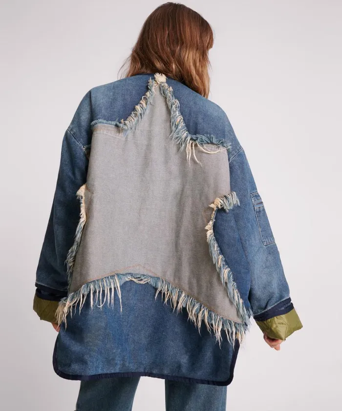 One Teaspoon Jackets MEMPHIS LIGHT STAR DENIM WADDED JACKET 8211 Women One Teaspoon Jackets MEMPHIS LIGHT STAR DENIM WADDED JACKET 8211 Women