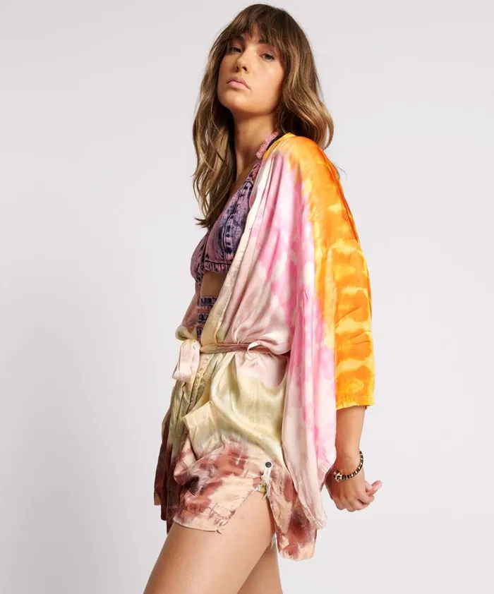 One Teaspoon Jackets MIRAGE HAND DYED SATIN KIMONO 8211 Women
