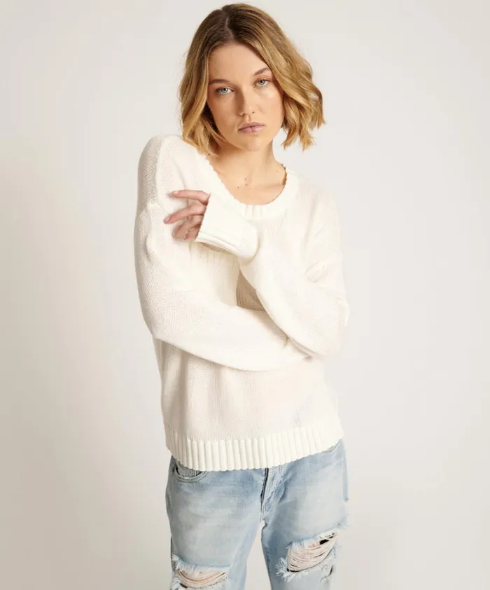 One Teaspoon Knitwear CLASSIC POCKET CHUNKY KNIT SWEATER WHITE 8211 Women One Teaspoon Knitwear CLASSIC POCKET CHUNKY KNIT SWEATER WHITE 8211 Women