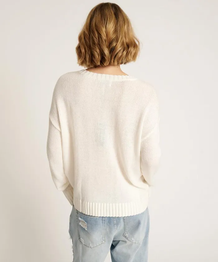 One Teaspoon Knitwear CLASSIC POCKET CHUNKY KNIT SWEATER WHITE 8211 Women One Teaspoon Knitwear CLASSIC POCKET CHUNKY KNIT SWEATER WHITE 8211 Women