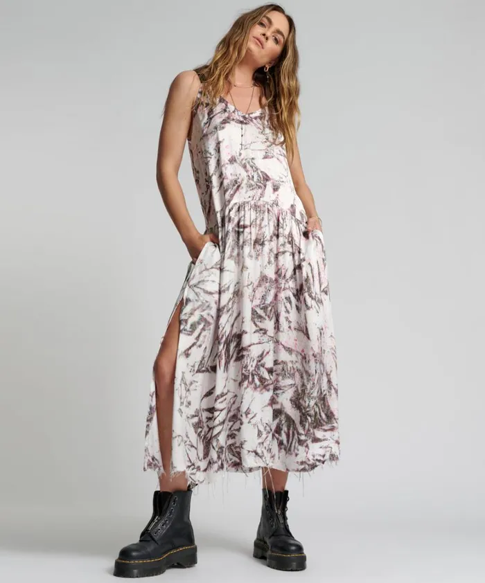 One Teaspoon Midi and Maxi Dresses ILLUSIONS RUNAWAY HAND PRINTED CAMI DRESS 8211 Women