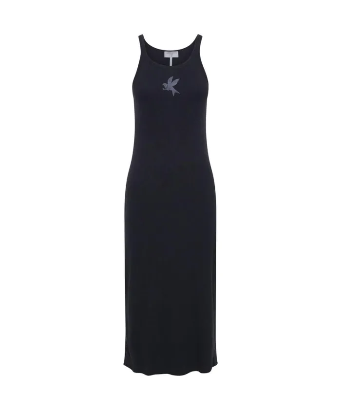 One Teaspoon Midi and Maxi Dresses WASHED BLACK ONE TEASPOON RIB SINGLET DRESS 8211 Women