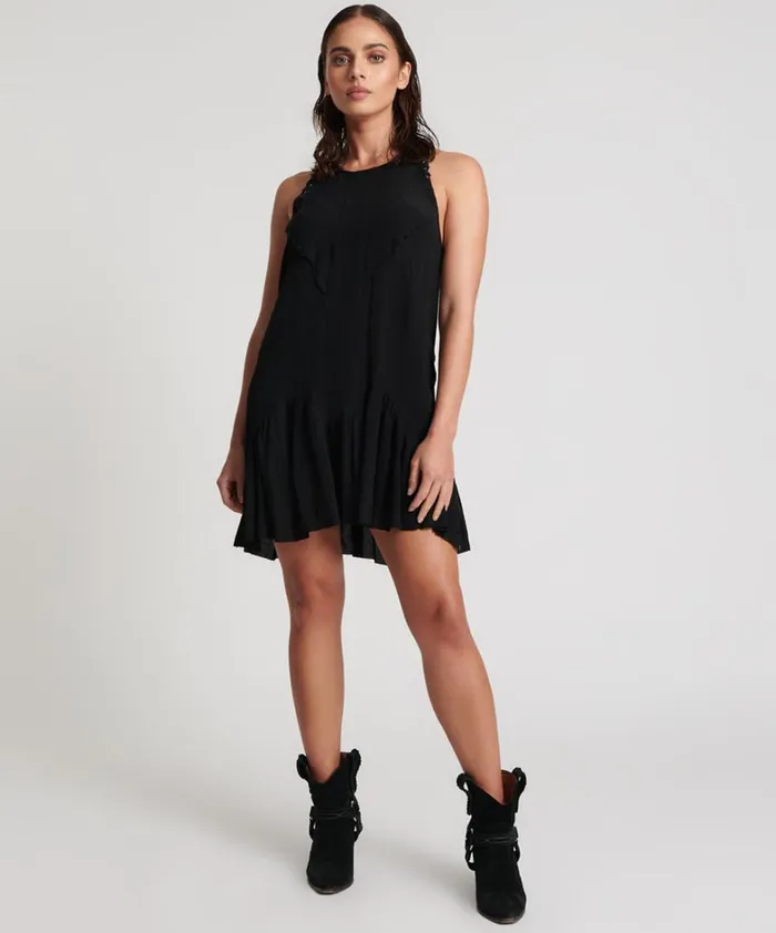 One Teaspoon Mini Dresses BLACK LACED CHARLESTON DRESS 8211 Women