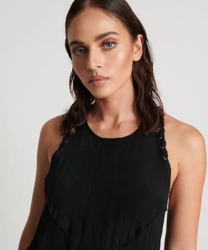 One Teaspoon Mini Dresses BLACK LACED CHARLESTON DRESS 8211 Women