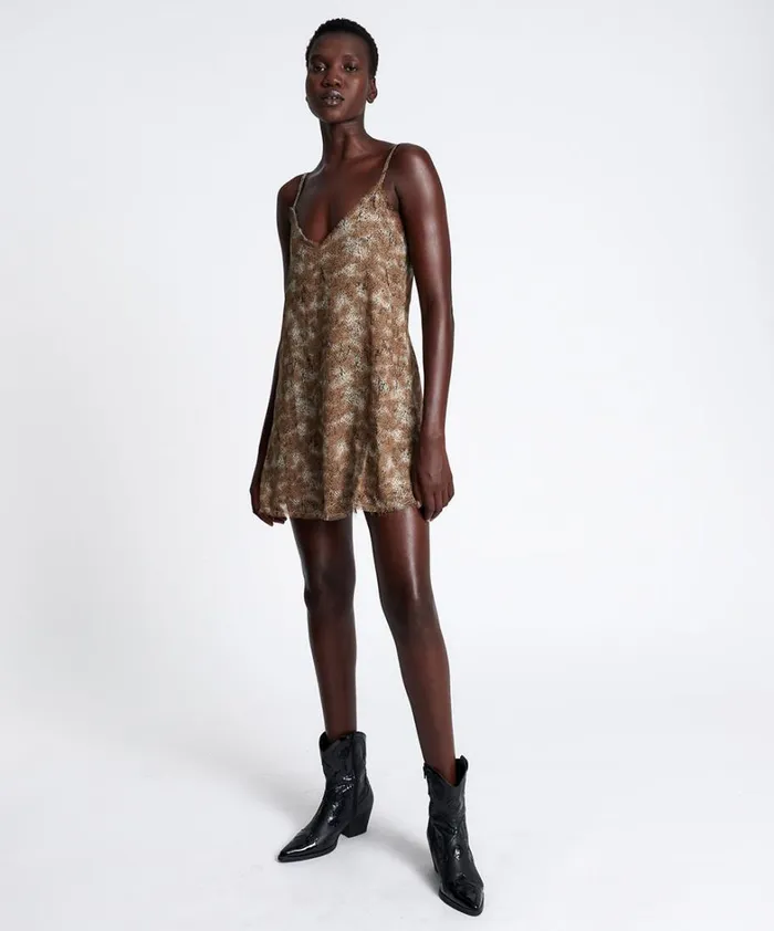 One Teaspoon Mini Dresses MYSTERIOUS SNAKE SLIP DRESS 8211 Women