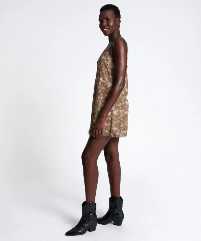 One Teaspoon Mini Dresses MYSTERIOUS SNAKE SLIP DRESS 8211 Women