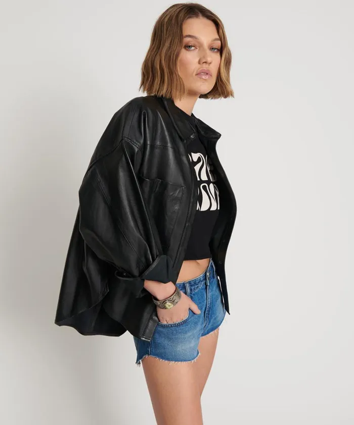 One Teaspoon Shirts LAST KISS LEATHER DARIA SHACKET 8211 Women