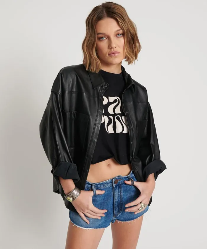 One Teaspoon Shirts LAST KISS LEATHER DARIA SHACKET 8211 Women