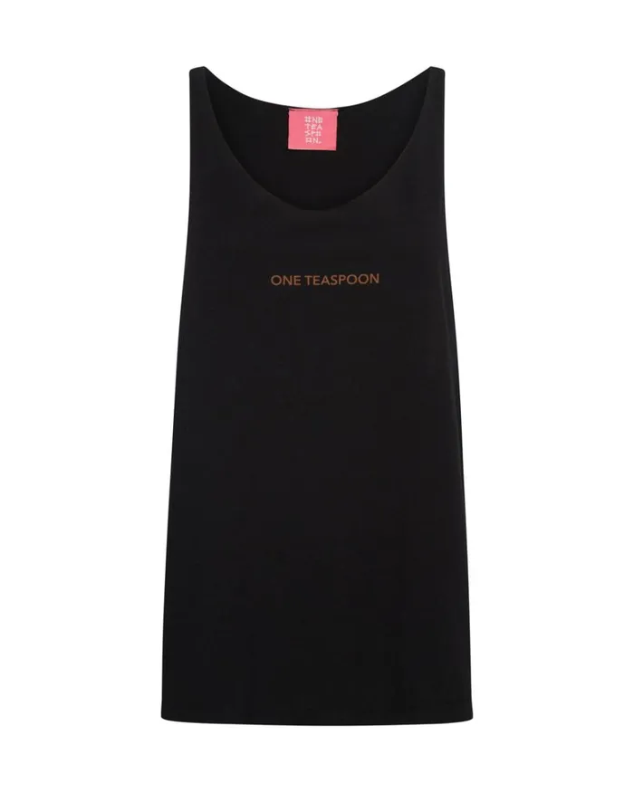 One Teaspoon Tees and Tanks BLACK STONE ORGANIC LOGO BARELY THERE TANK 8211 Women One Teaspoon Tees and Tanks BLACK STONE ORGANIC LOGO BARELY THERE TANK 8211 Women
