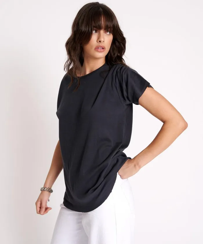 One Teaspoon Tees and Tanks BLACK STONE RIBBED UNISEX TEE 8211 Women One Teaspoon Tees and Tanks BLACK STONE RIBBED UNISEX TEE 8211 Women