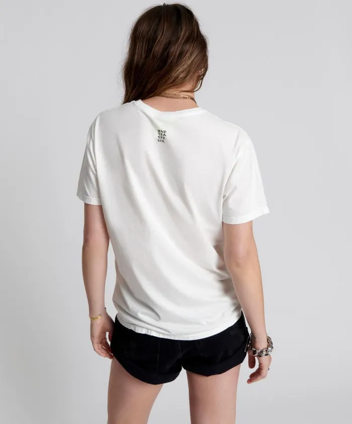 One Teaspoon Tees and Tanks ONE TEASPOON LOGO CREW NECK TEE WHITE 8211 Women