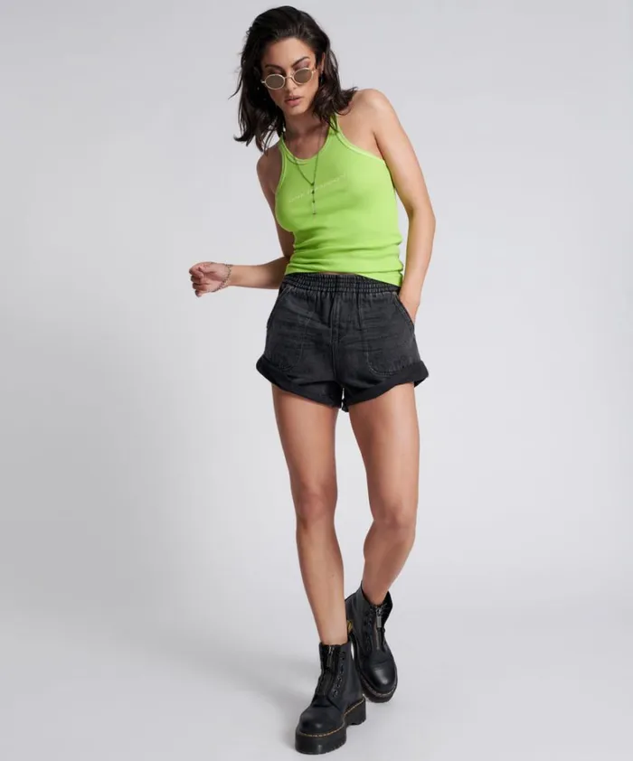 One Teaspoon Tees and Tanks ONE TEASPOON LOGO RIB SINGLET 8211 Women One Teaspoon Tees and Tanks ONE TEASPOON LOGO RIB SINGLET 8211 Women