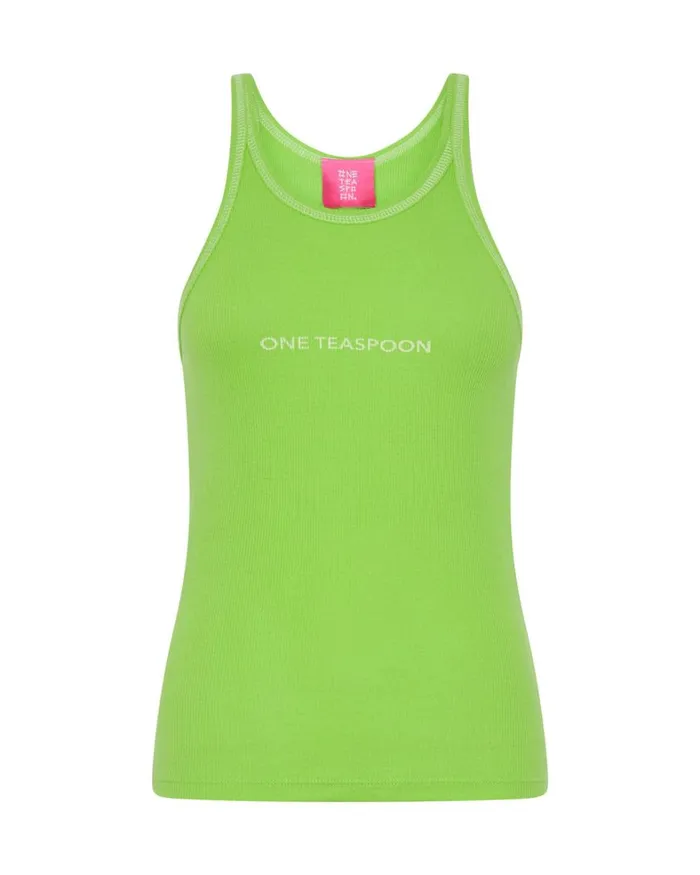 One Teaspoon Tees and Tanks ONE TEASPOON LOGO RIB SINGLET 8211 Women One Teaspoon Tees and Tanks ONE TEASPOON LOGO RIB SINGLET 8211 Women