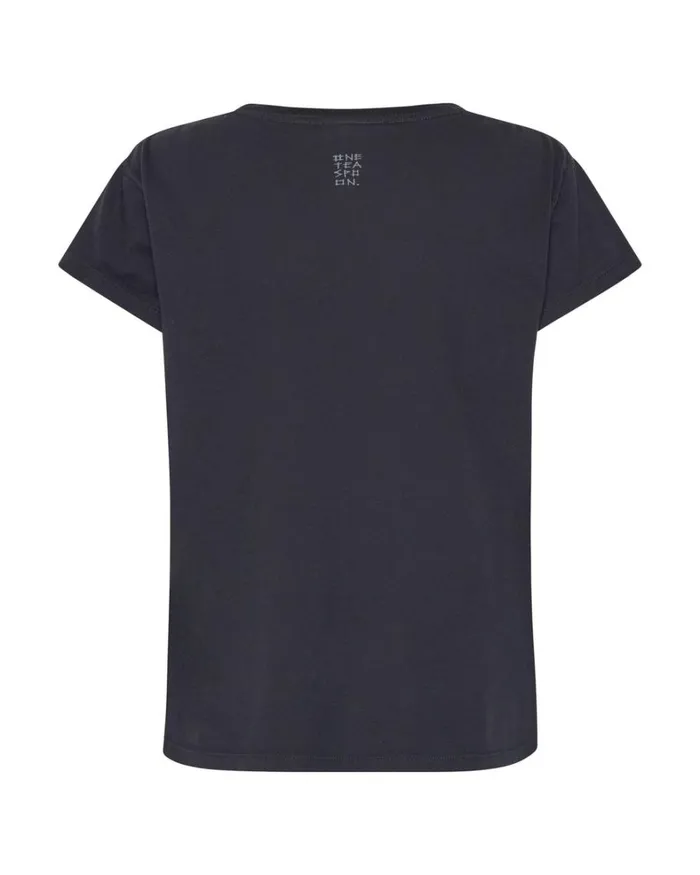 One Teaspoon Tees and Tanks ONE TEASPOON ORGANIC SCOOP NECK BASIC TEE BLACK 8211 Women