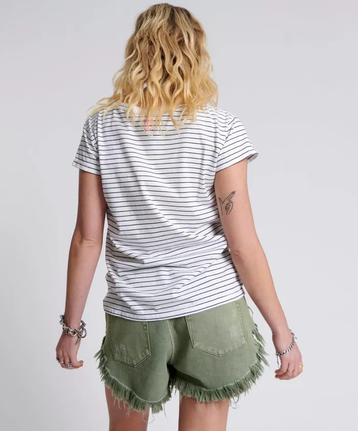 One Teaspoon Tees and Tanks ONE TEASPOON SCOOP NECK BASIC TEE MULTI 8211 Women