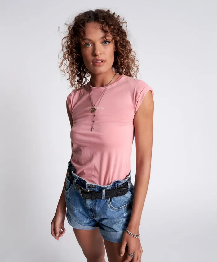 One Teaspoon Tees and Tanks ORGANIC LOGO FITTED TEE 8211 Women