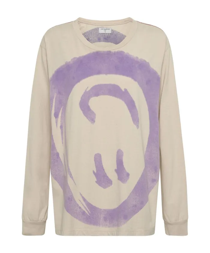 One Teaspoon Tees and Tanks SMILEY VIOLET LONG SLEEVE TEE 8211 Women