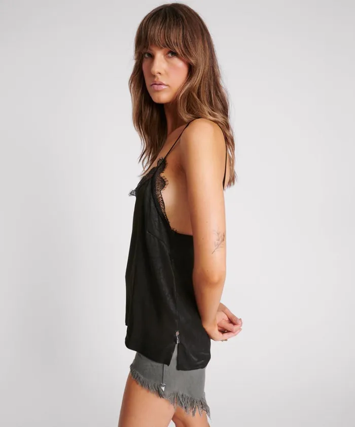 One Teaspoon Tops BLACK LACE CAMI TOP 8211 Women