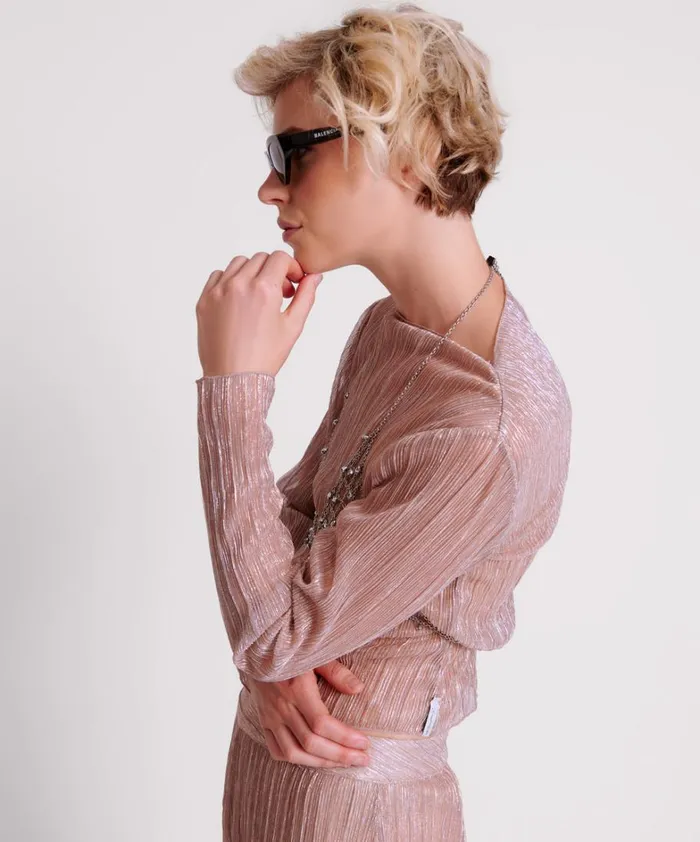 One Teaspoon Tops CELESTIAL ROSE PLISSE LONGSLEEVE TOP 8211 Women One Teaspoon Tops CELESTIAL ROSE PLISSE LONGSLEEVE TOP 8211 Women