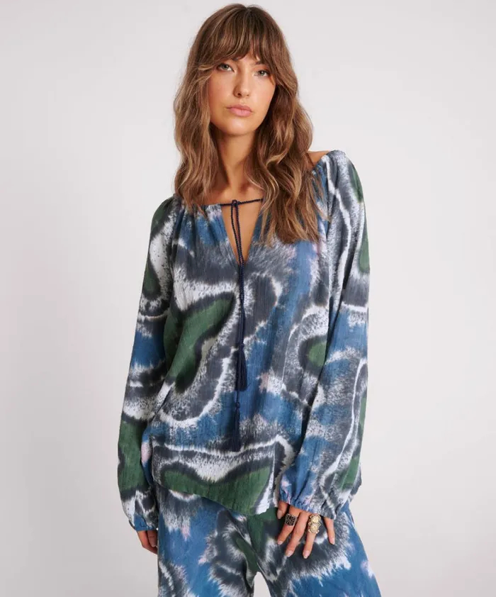 One Teaspoon Tops HAND PAINTED FLORAL MUSLIN MINOAN TOP 8211 Women