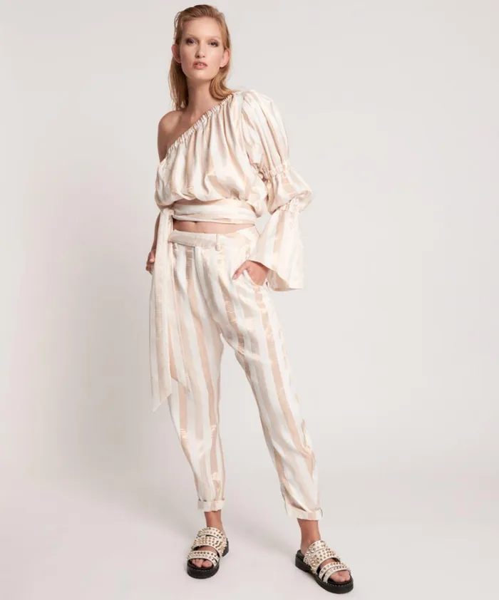 One Teaspoon Tops SANTA FE STRIPE ONE SHOULDER TOP 8211 Women