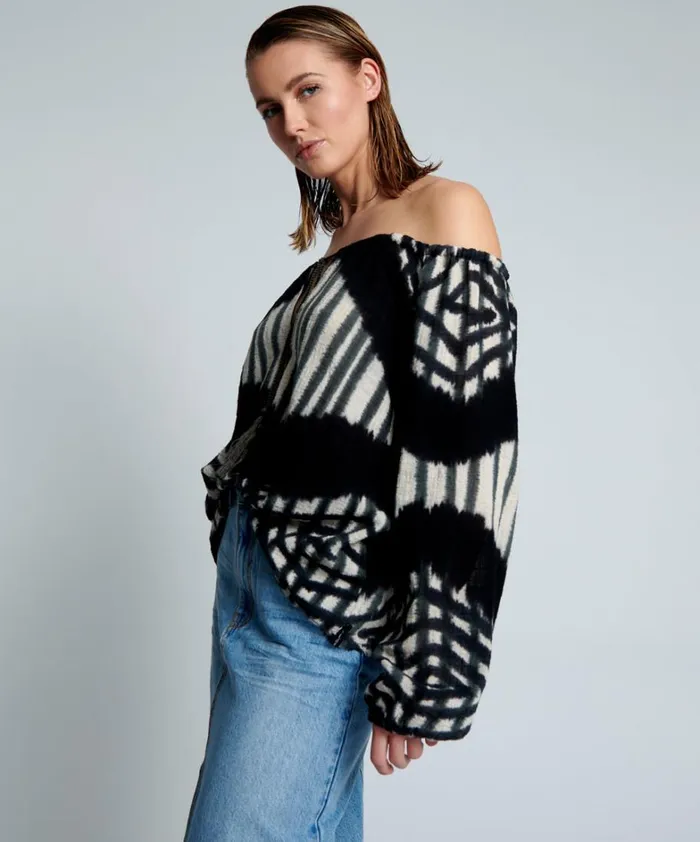 One Teaspoon Tops SANTORINI HAND PRINTED MINOAN TOP 8211 Women One Teaspoon Tops SANTORINI HAND PRINTED MINOAN TOP 8211 Women