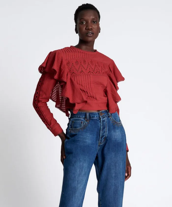 One Teaspoon Tops VICTORIA LONGSLEEVE CROP 8211 Women
