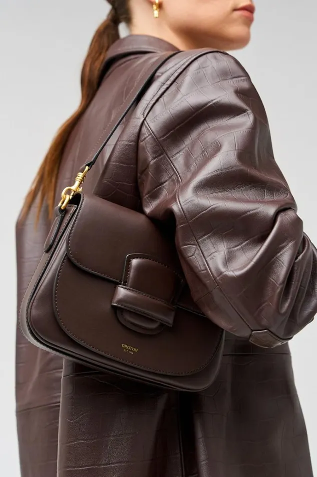 Oroton Crossbody Women Carter Small Day Bag Mahogany