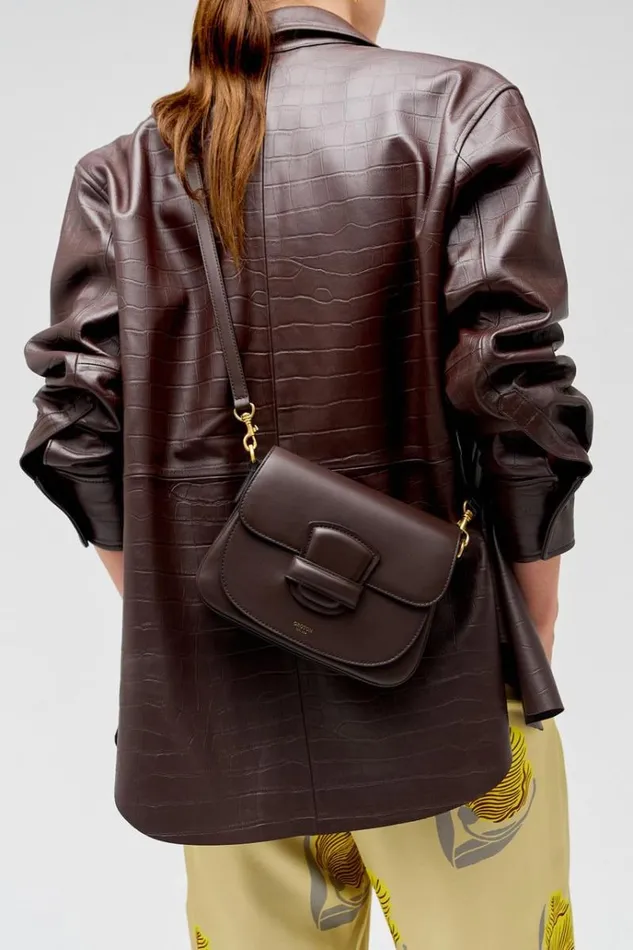 Oroton Crossbody Women Carter Small Day Bag Mahogany