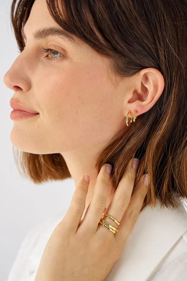 Oroton Earrings Jewellery Fife Huggies 18k Gold