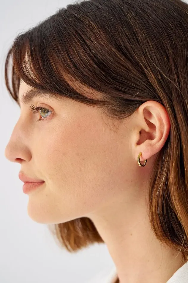 Oroton Earrings Jewellery Fife Huggies 18k Gold