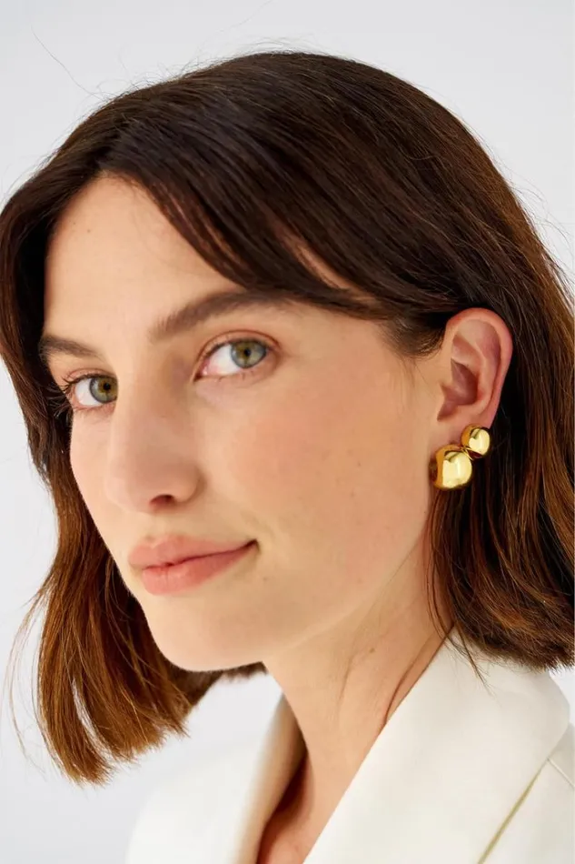 Oroton Earrings Jewellery Josie Huggies 18k Gold