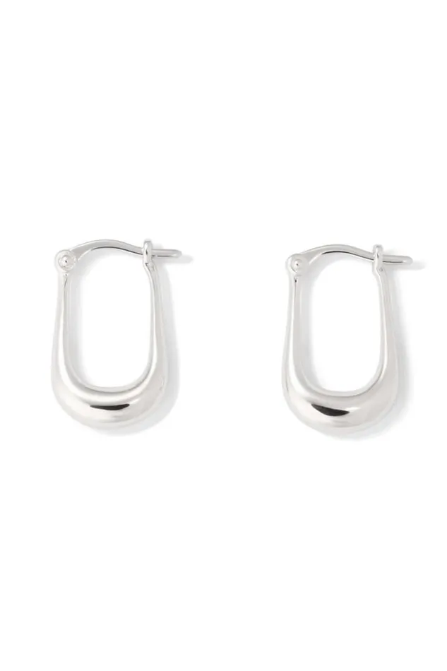 Oroton Earrings Jewellery Kora Mini Hoops Silver