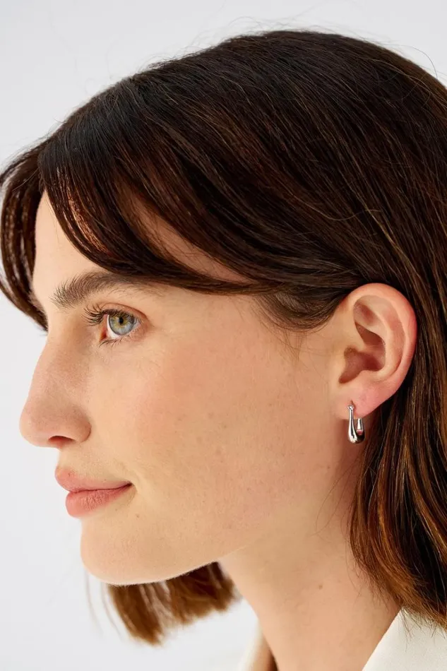 Oroton Earrings Jewellery Kora Mini Hoops Silver
