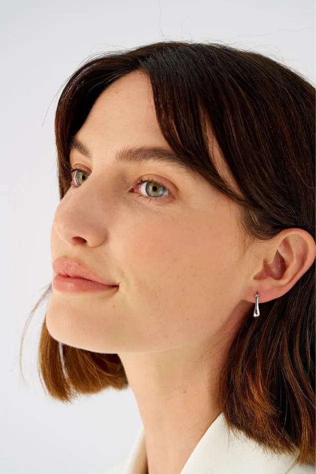 Oroton Earrings Jewellery Kora Mini Hoops Silver