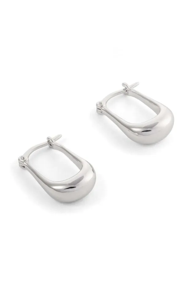 Oroton Earrings Jewellery Kora Mini Hoops Silver
