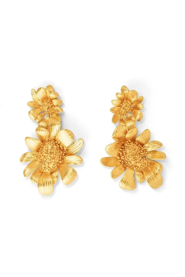 Oroton Earrings Jewellery Peony Drop Earrings Worn Gold