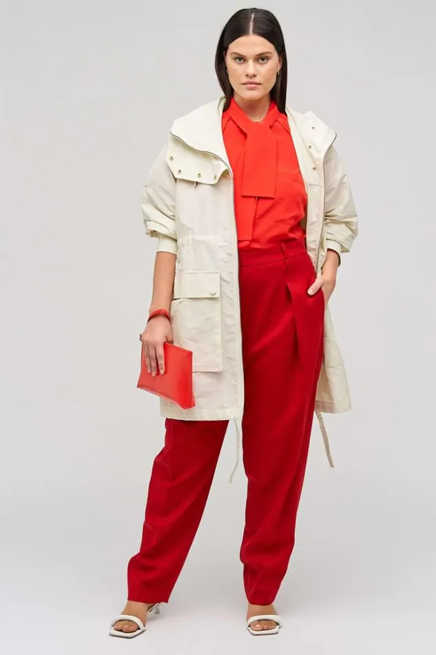 Oroton Jackets and Outerwear Women Longline Parka Limestone