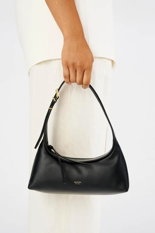 Oroton Mini Bags Women Cinder Mini Baguette Black