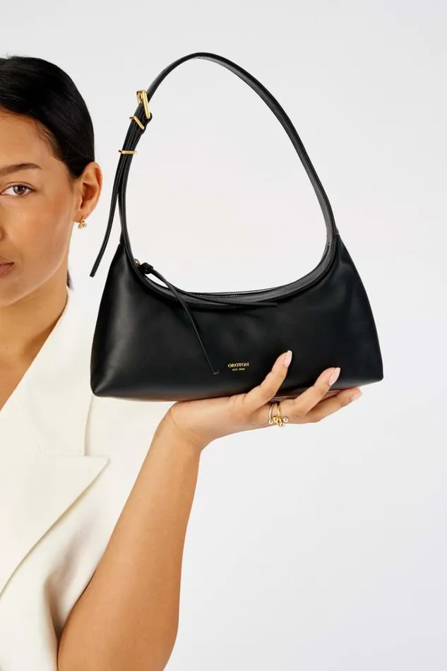 Oroton Mini Bags Women Cinder Mini Baguette Black
