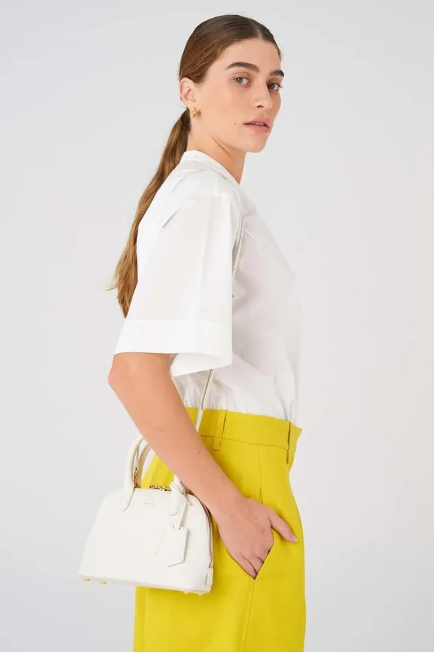 Oroton Mini Bags Women Muse Micro Griptop Paper White
