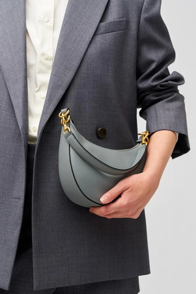 Oroton Sets Women Florence Small Shoulder Bag Grey Flannel