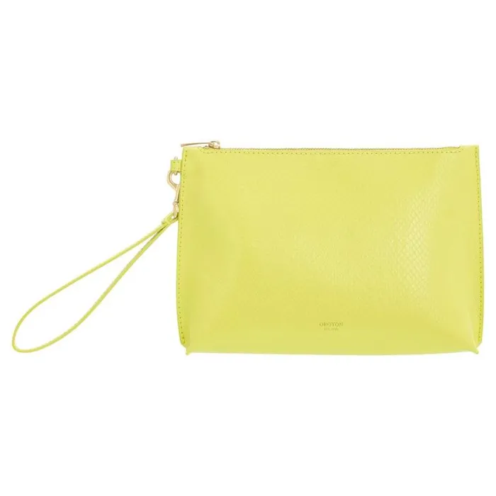 Oroton Wallets Accessories Mia Texture Pouch Sicily Yellow