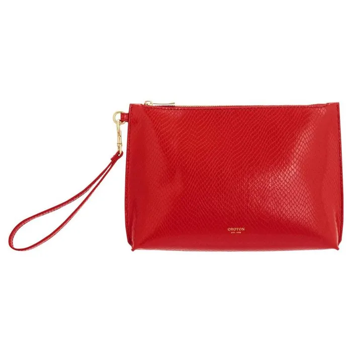 Oroton Wallets Accessories Mia Texture Pouch True Red