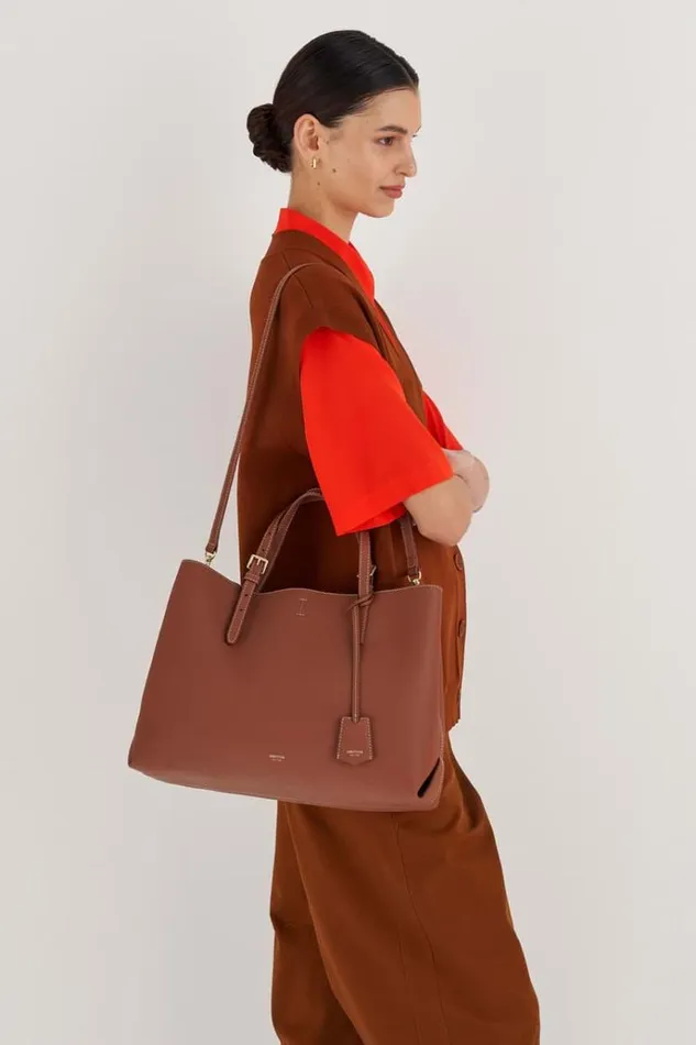 Oroton Work Women Margot Large Day Bag Whiskey