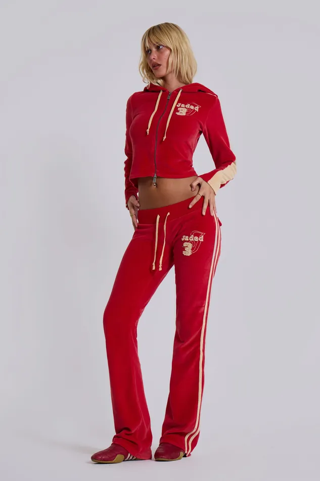Outerwear Women Shop Three Velour Fitted Hoodie Jaded London