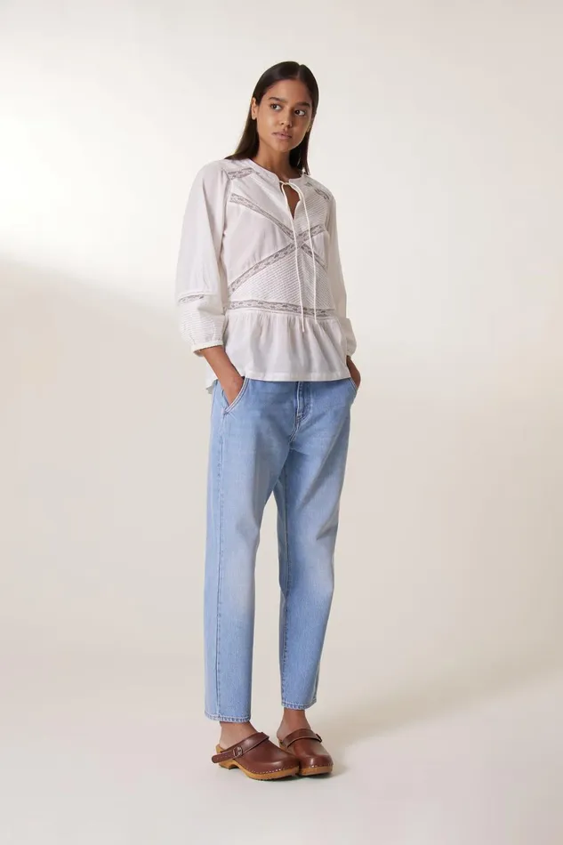 Pants and Jeans Women Leon and Harper Edgara Pl2 Jeans Bleach